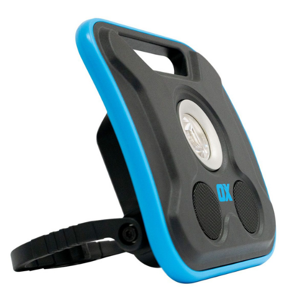 OX PRO 2300 LUMEN LED WORK LIGHT WITH INBUILT WIRELESS SPEAKERS – RECHARGEABLE